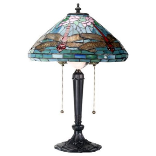 Stain Glass Table Lamps - Dragonfly Inspired by Louis Tiffany